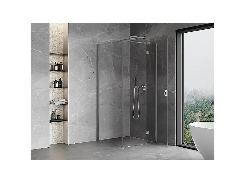 Mexen Mist-H T kabina prysznicowa uchylna prawa 90 x 90 cm, transparent, chrom - 8A5T-090-090-01-00-P