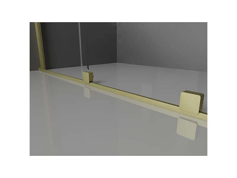 Mexen Velar schuifdouchecabine 140 x 75 cm, grafiet, geborsteld goud - 871-140-075-41-55