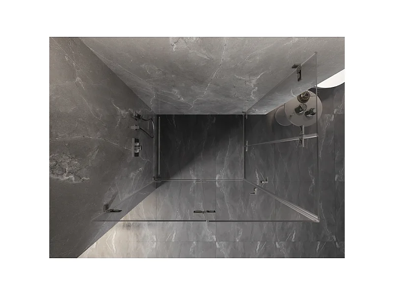 Mexen Lunar-F Duo cabina de ducha plegable 100 x 90 cm, transparente, níquel cepillado - 836-100L-090P-97-00