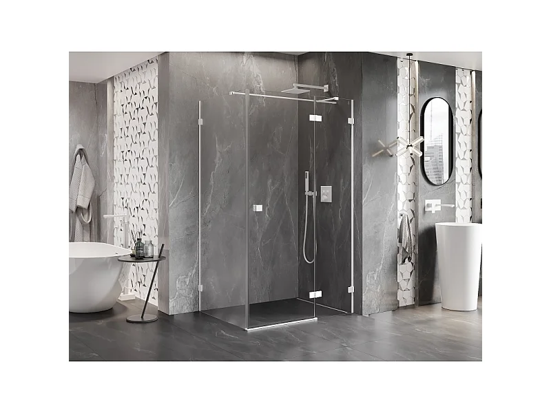Mexen Lunar T prhašna kabina s krilnimi vrati, desna 120 x 90 cm, prozorna, bela - 834T-120-090-20-00-P