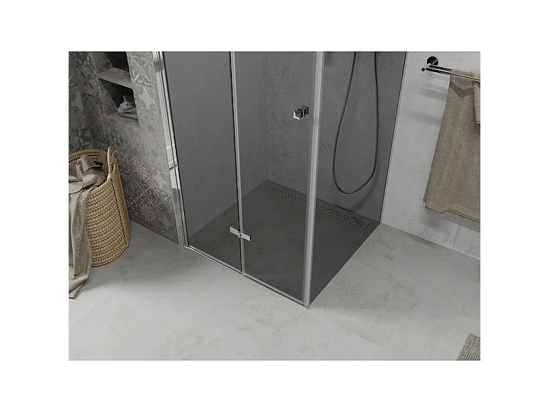 Mexen Lima inklapbare douchecabine 100 x 100 cm, grafiet, chroom - 856-100-100-01-40