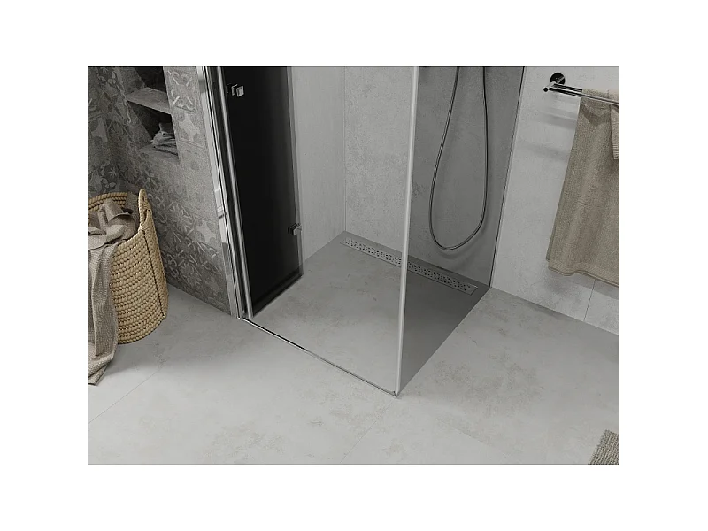 Mexen Lima inklapbare douchecabine 100 x 100 cm, grafiet, chroom - 856-100-100-01-40