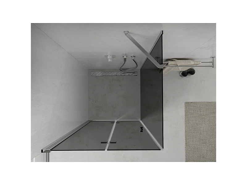 Mexen Lima inklapbare douchecabine 100 x 100 cm, grafiet, chroom - 856-100-100-01-40