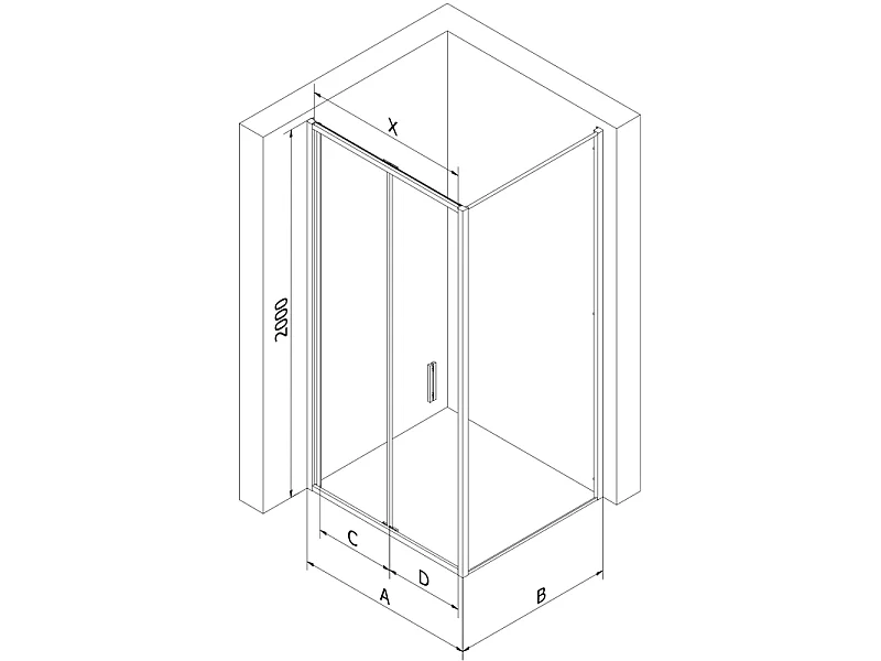 Mexen Exo opvouwbare douchecabine 120 x 110 cm, transparant, chroom - 816-120-110-01-00