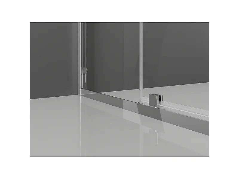 Mexen Exo scharnierende douchecabine 150 x 100 cm, transparant, chroom - 819-150-100-01-00