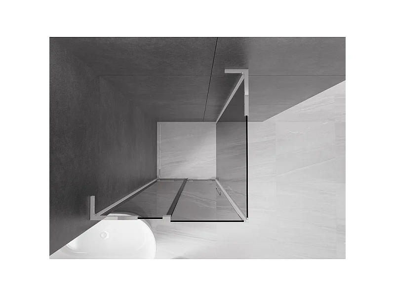 Mexen Velar L skydedør brusekabine 100 x 100 cm, grafit, krom - 871-100-100-43-01