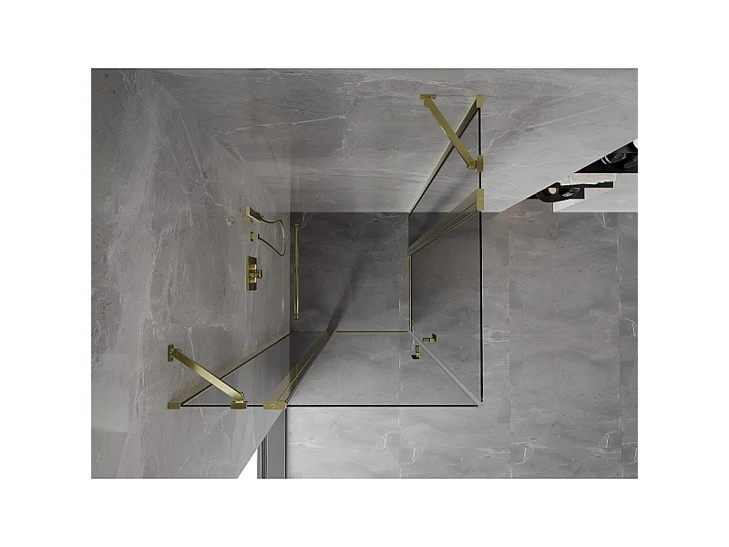 Mexen Mist Duo draaideur douchecabine 110 x 110 cm, transparant, goud - 8A4-110-110-50-00