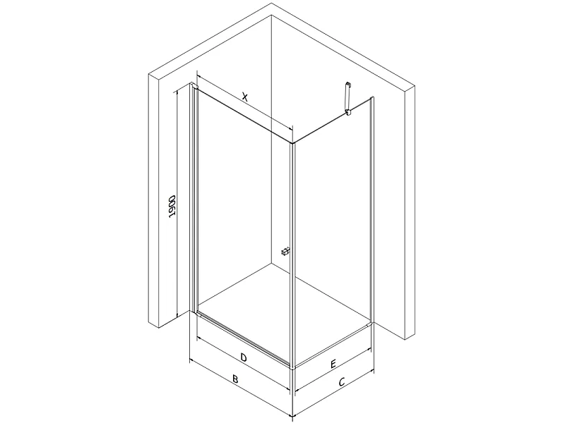 Mexen Pretoria schuifdouchem cabinedeur 70 x 110 cm, transparant, zwart + Flat douchebak, zwart - 852-070-110-70-00-4070B
