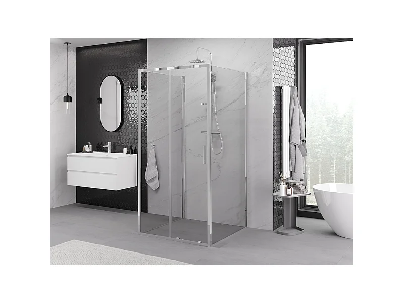 Mexen Exo-3S kabina prysznicowa 3-ścienna rozsuwana 120 x 120 cm, transparent, chrom - 8151-120-120-01-00-3S