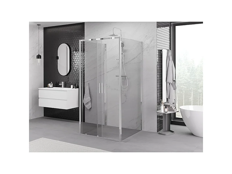 Mexen Exo-3S kabina prysznicowa 3-ścienna rozsuwana 120 x 120 cm, transparent, chrom - 8151-120-120-01-00-3S