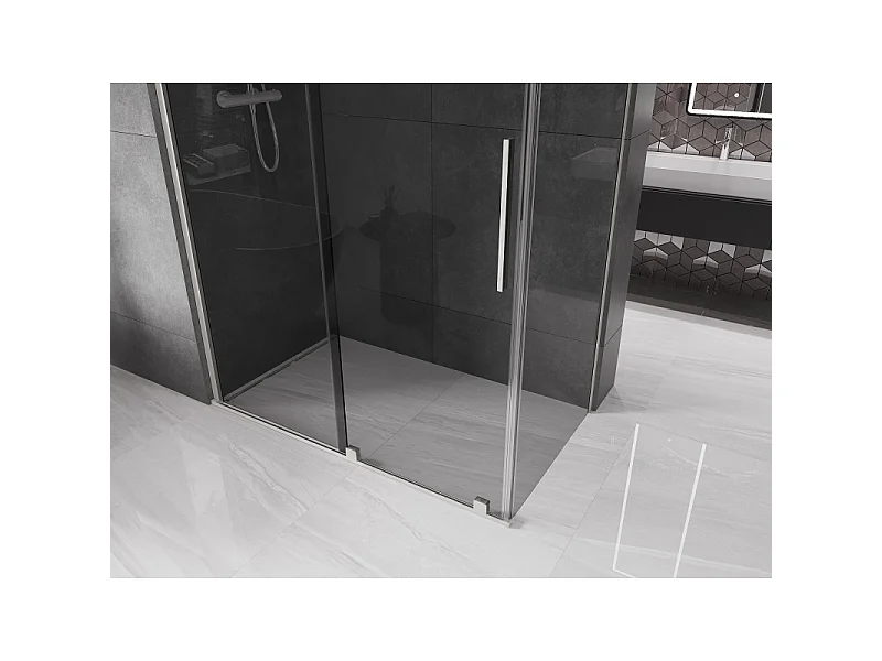 Mexen Velar cabine de douche coulissante 150 x 75 cm, graphite, nickel brossé - 871-150-075-41-97
