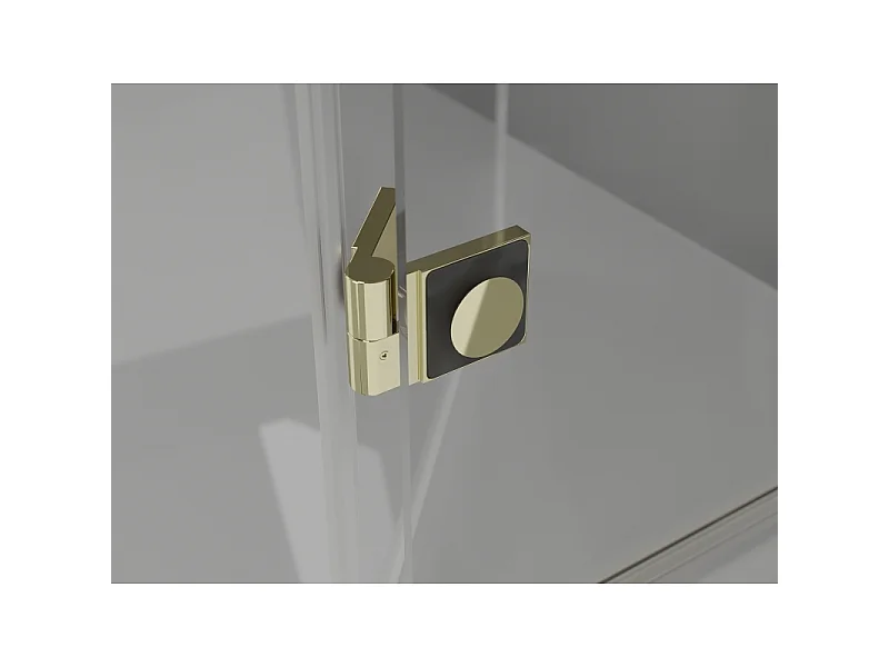 Mexen Lunar halvcirkelformet brusekabine, svingbar 100 x 100 cm, transparent, guld - 833-100L-100P-50-00