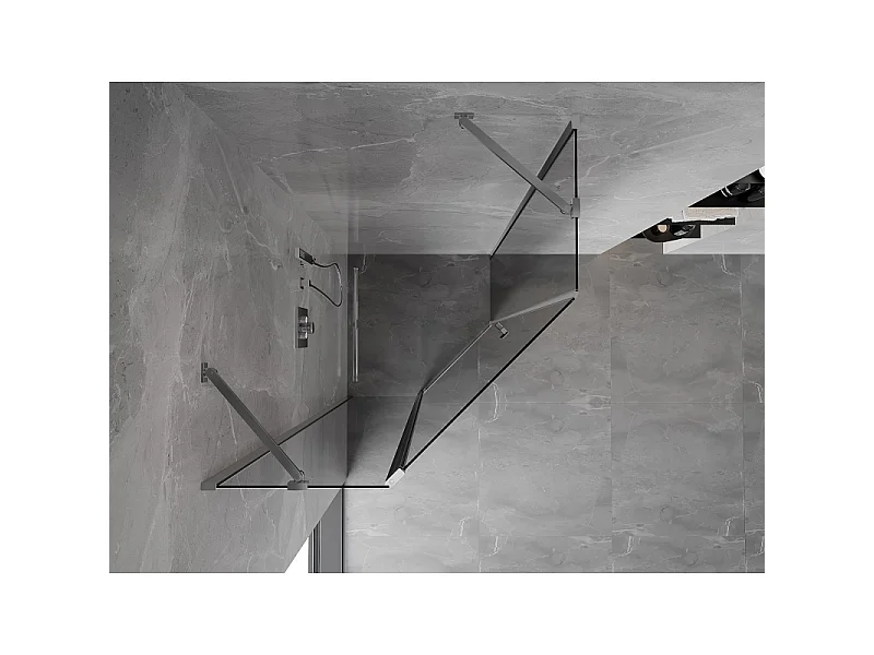 Mexen Mist Pentagonal Pivot Shower Enclosure 80 x 80 cm, Transparent, Chrome - 8A8-080-080-01-00