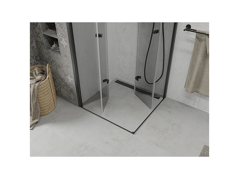 Mexen Lima Duo kabina prysznicowa składana 80 x 80 cm, transparent, czarna - 856-080-080-70-00-02