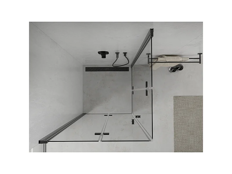 Mexen Lima Duo kabina prysznicowa składana 80 x 80 cm, transparent, czarna - 856-080-080-70-00-02