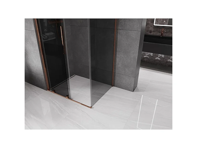 Mexen Velar schuifdouchecabine 110 x 85 cm, grafiet, roségoud - 871-110-085-41-60