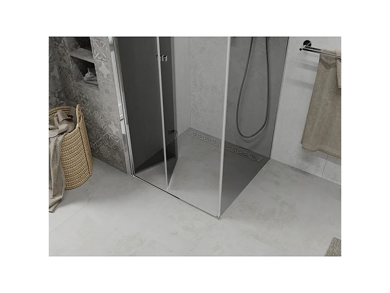 Mexen Lima sammenfoldelig brusekabine 90 x 90 cm, grafit, krom - 856-090-090-01-40