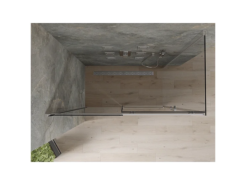 Mexen Omega Schiebeduschkabine 160 x 80 cm, Graphit, Chrom - 825-160-080-01-40