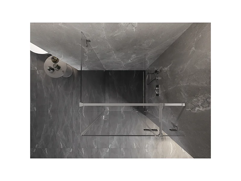 Mexen Lunar T højrehængslet brusekabine 80 x 80 cm, transparent, krom - 834T-080-080-01-00-P