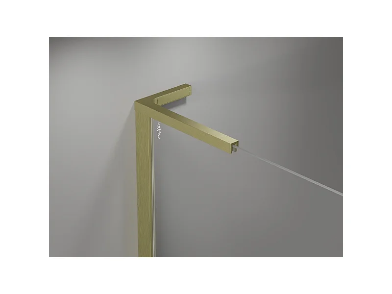 Mexen Mist L Duo cabine de douche pivotante 120 x 120 cm, transparent, or brossé - 8A4L-120-120-55-00