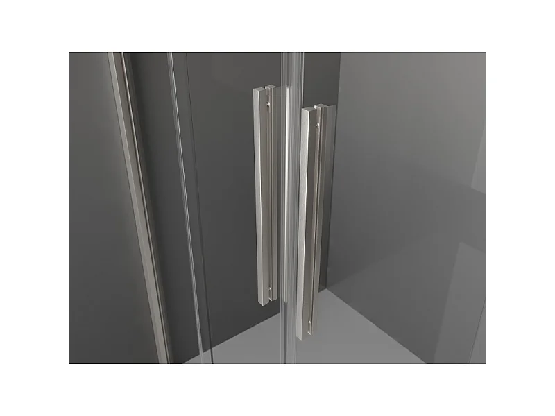 Mexen Velar Duo Schiebeduschkabine 90 x 80 cm, Graphit, gebürsteter Nickel - 871-090-080-42-97