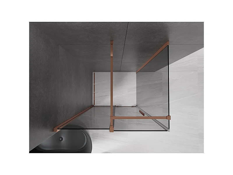 Mexen Velar schuifdouchecabine 120 x 100 cm, grafiet, roségoud - 871-120-100-41-60