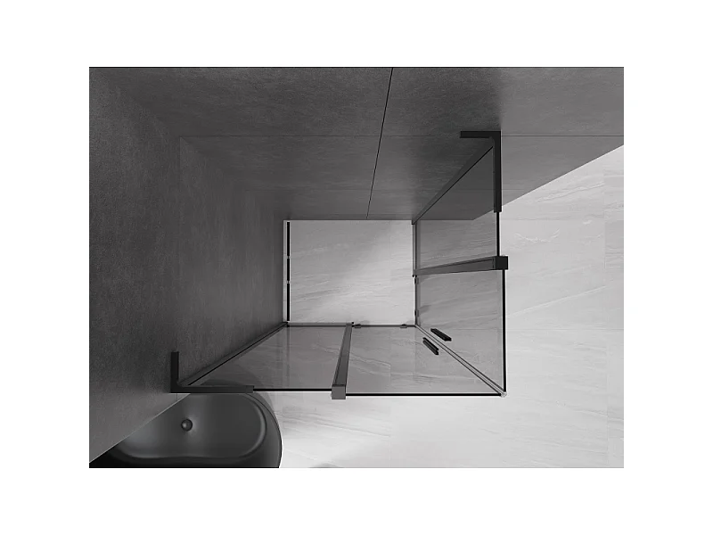 Mexen Velar L Duo kabina prysznicowa rozsuwana 90 x 80 cm, grafit, czarna - 871-090-080-02-43-70