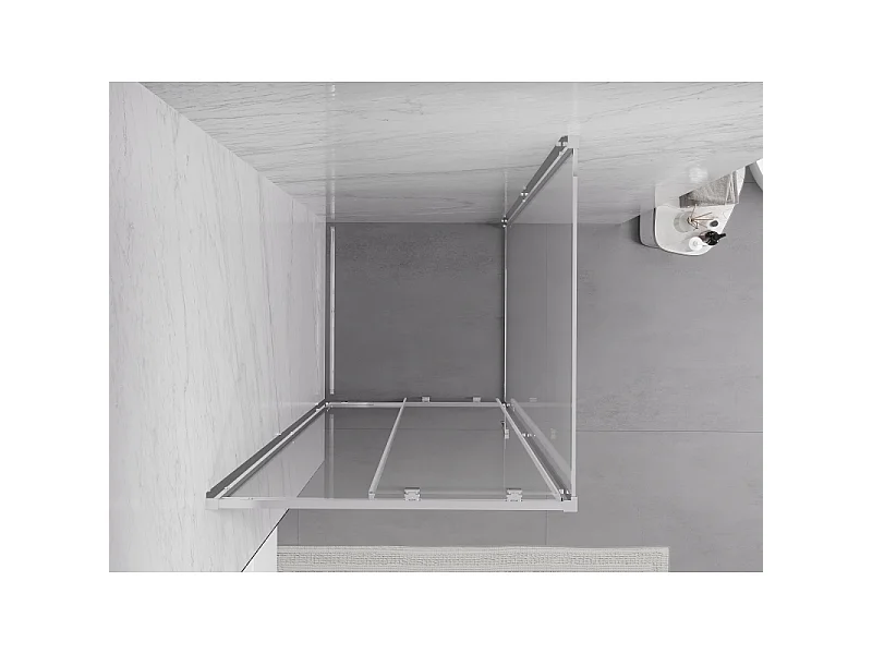 Mexen Exo drsna tuš kabina 95 x 95 cm, prosojna, krom - 8151-095-095-01-00