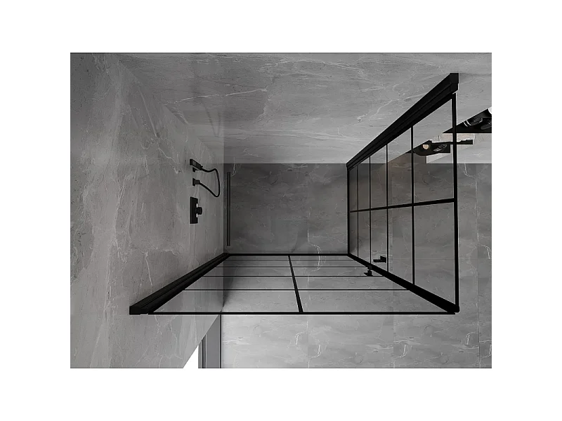 Mexen Mist-B Duo draaideur douchecabine 70 x 90 cm, zwart raster, zwart - 8A2-070L-090P-70-77