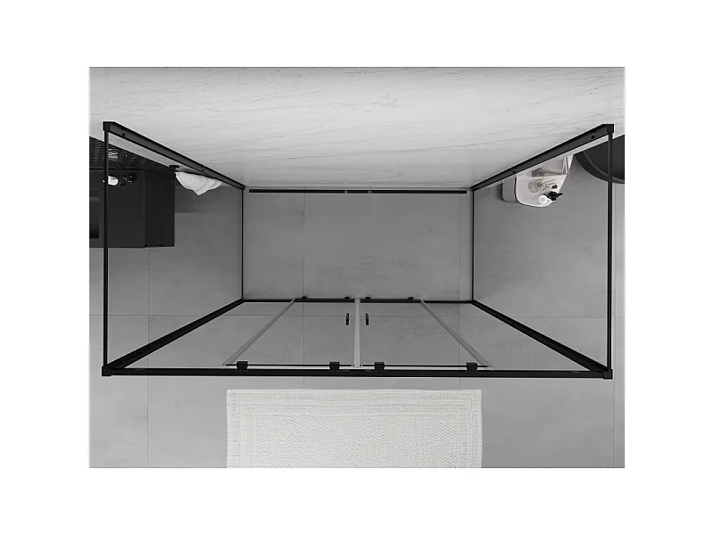 Mexen Exo-3S kabina prysznicowa 3-ścienna rozsuwana 200 x 75 cm, transparent, czarna - 8152-200-075-70-00-3S