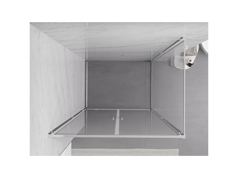 Mexen Exo scharnierende douchecabine 110 x 120 cm, transparant, chroom - 814-110-120-01-00