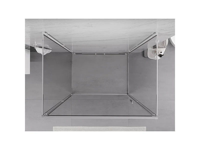 Mexen Exo-3S cabine de douche à 3 parois pivotante 100 x 110 cm, transparent, chrome - 817-100-110-01-00-3S