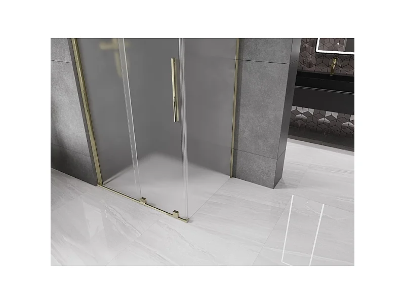 Mexen Velar schuifdouchecabine 90 x 110 cm, ijs, goud - 871-090-110-31-50