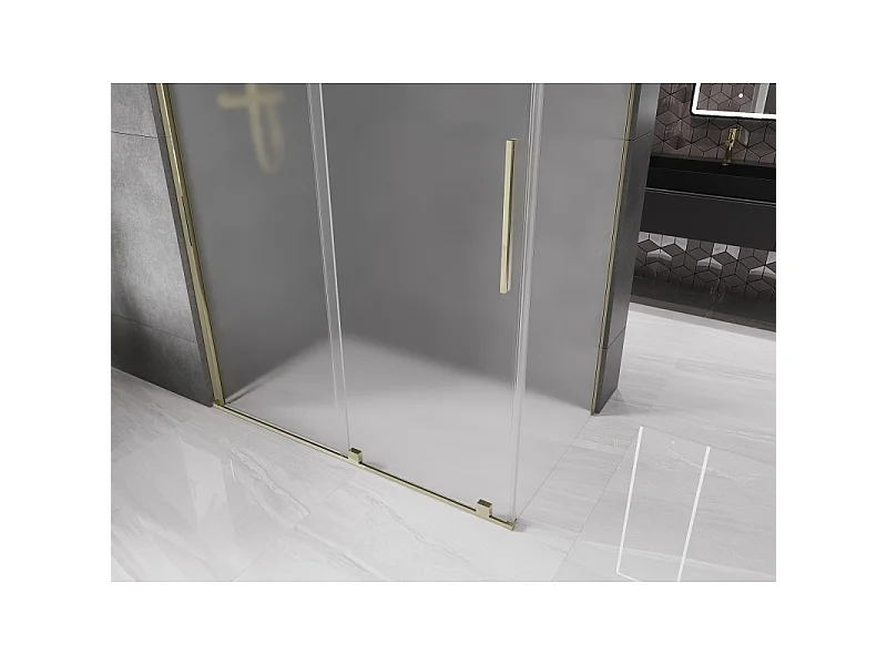 Mexen Velar schuifdouchecabine 160 x 100 cm, matglas, goud - 871-160-100-31-50