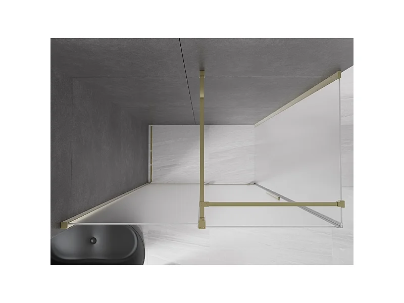 Mexen Velar schuifdouchecabine 160 x 100 cm, matglas, goud - 871-160-100-31-50