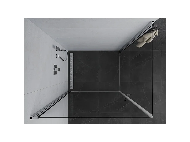 Mexen Pretoria Duo cabine de douche à charnière 80 x 70 cm, transparent, chromé - 852-080-070-02-00