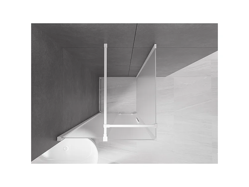 Mexen Velar drsna tuš kabina 100 x 100 cm, mat, bela - 871-100-100-31-20