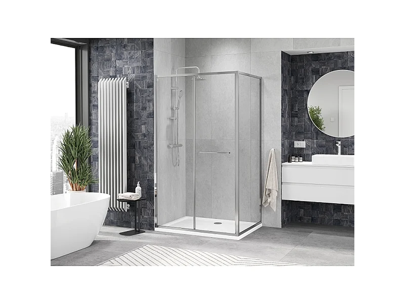 Mexen Linea Schiebeduschkabine 85 x 100 cm, transparent, Chrom - 8E1-085-100-01-01