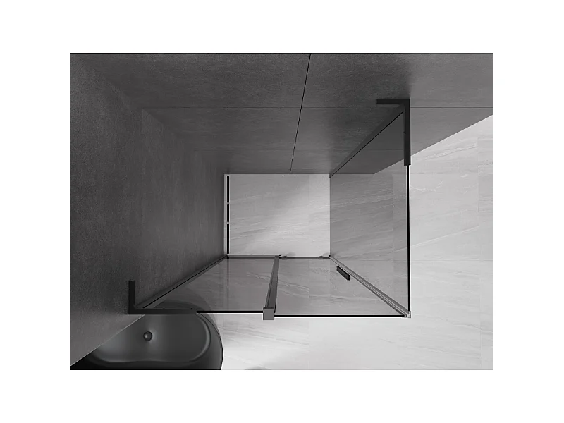 Mexen Velar L drsna tuš kabina 110 x 70 cm, grafitna, črna - 871-110-070-43-70
