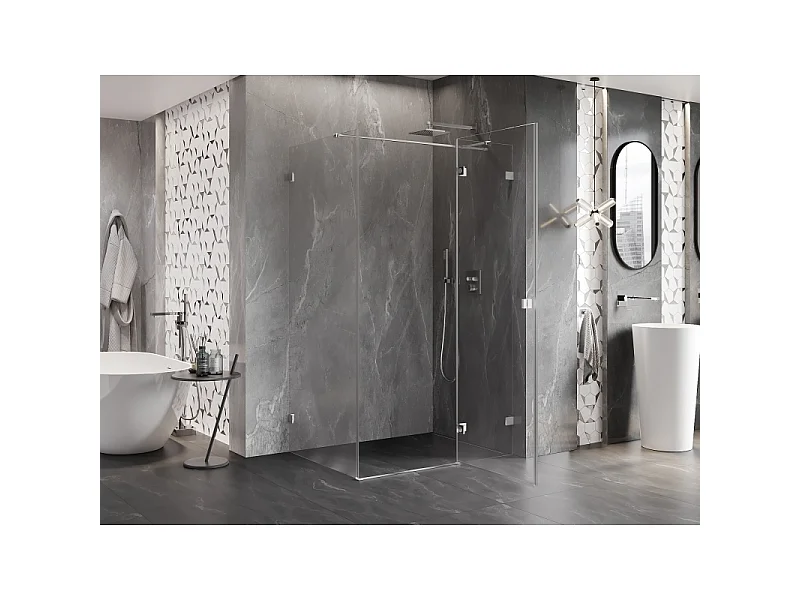 Mexen Lunar T kabina prysznicowa uchylna prawa 90 x 80 cm, transparent, chrom - 834T-090-080-01-00-P