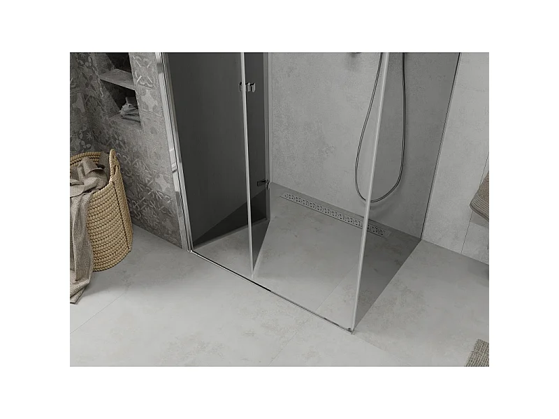 Mexen Lima faltbare Duschkabine 80 x 70 cm, Graphit, Chrom - 856-080-070-01-40