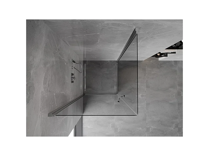 Mexen Mist-B Duo cabina de ducha abatible 70 x 70 cm, transparente, cromo - 8A2-070-070-01-00