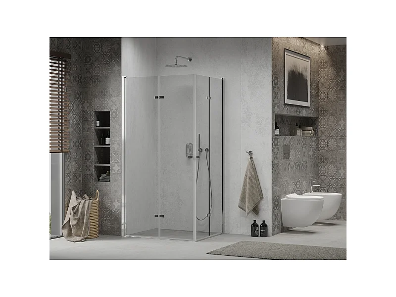 Mexen Lima Duo faltbare Duschkabine 100 x 90 cm, transparent, Chrom - 856-100-090-02-00