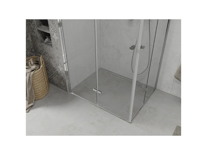 Mexen Lima Duo faltbare Duschkabine 100 x 90 cm, transparent, Chrom - 856-100-090-02-00
