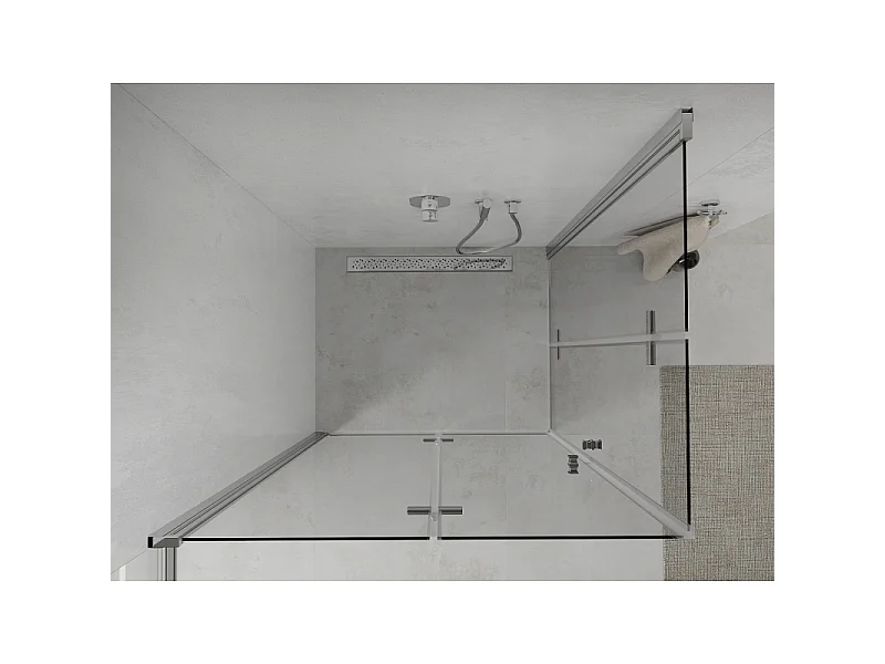 Mexen Lima Duo faltbare Duschkabine 100 x 90 cm, transparent, Chrom - 856-100-090-02-00