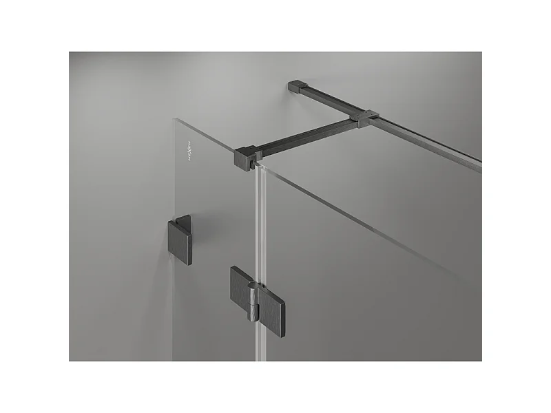 Mexen Lunar T prha stenska kabina desna 70 x 90 cm, prosojna, gun gray brušena - 834T-070-090-66-00-P