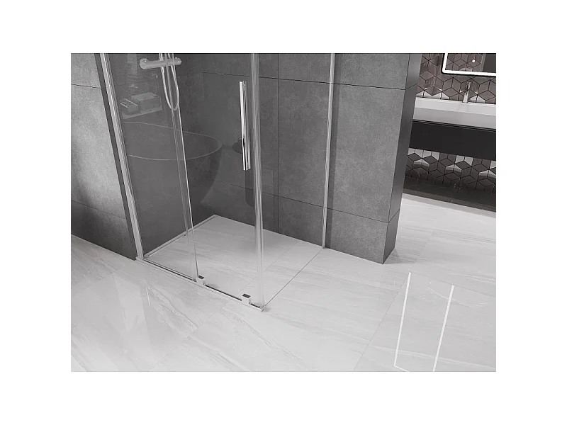 Mexen Velar verschiebbare Duschkabine 100 x 75 cm, transparent, Chrom - 871-100-075-01-01