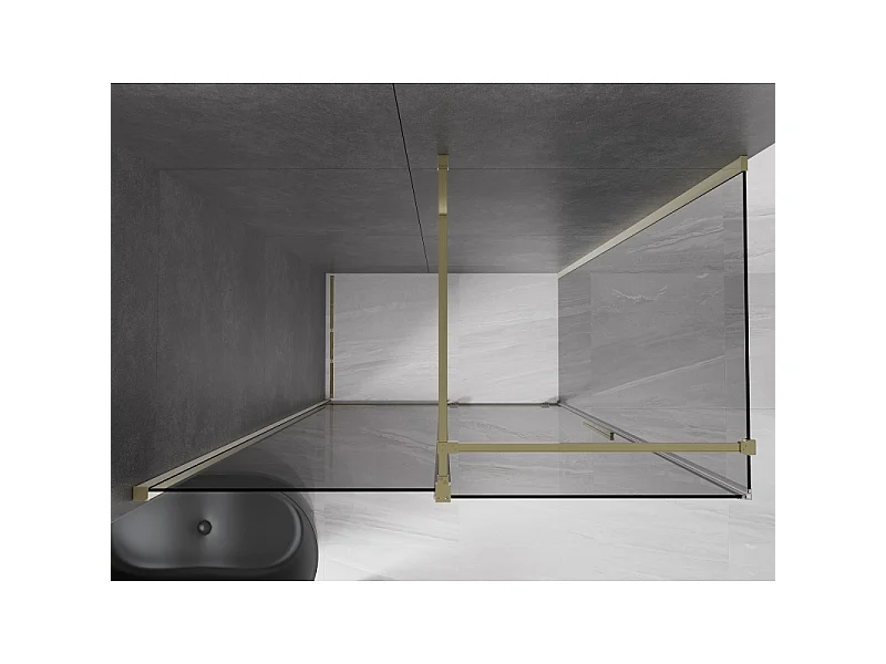 Mexen Velar douchecabine schuifdeur 150 x 75 cm, grafiet, goud - 871-150-075-41-50