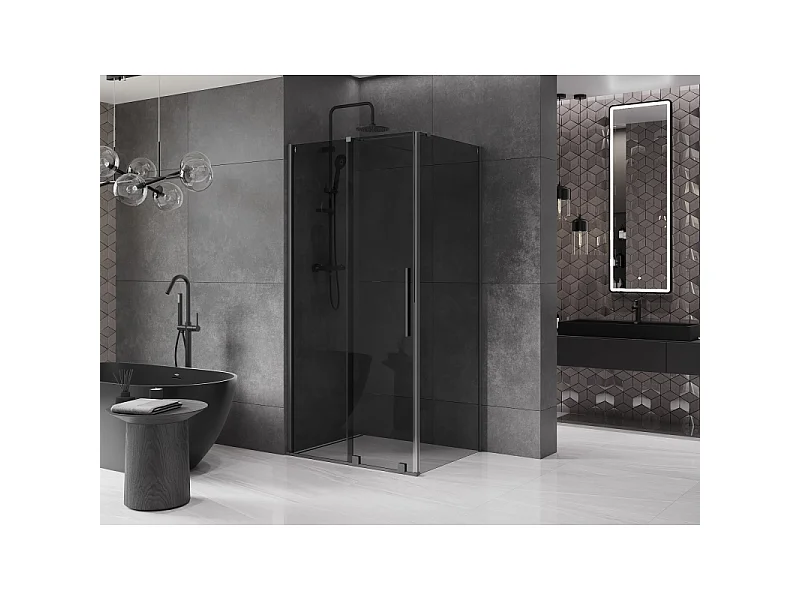 Mexen Velar schuifdouchecabine 130 x 100 cm, grafiet, gun metal - 871-130-100-41-95