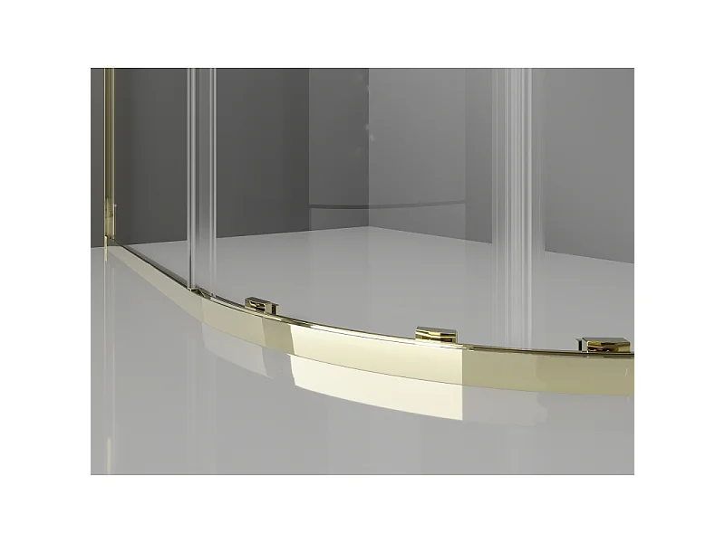 Mexen Exo cabine de douche semi-circulaire coulissante 70 x 70 cm, transparent, doré - 8131-070-070-50-00